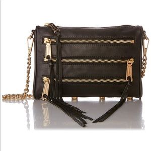 Rebecca Minkoff Black Crossbody purse 3 zippers